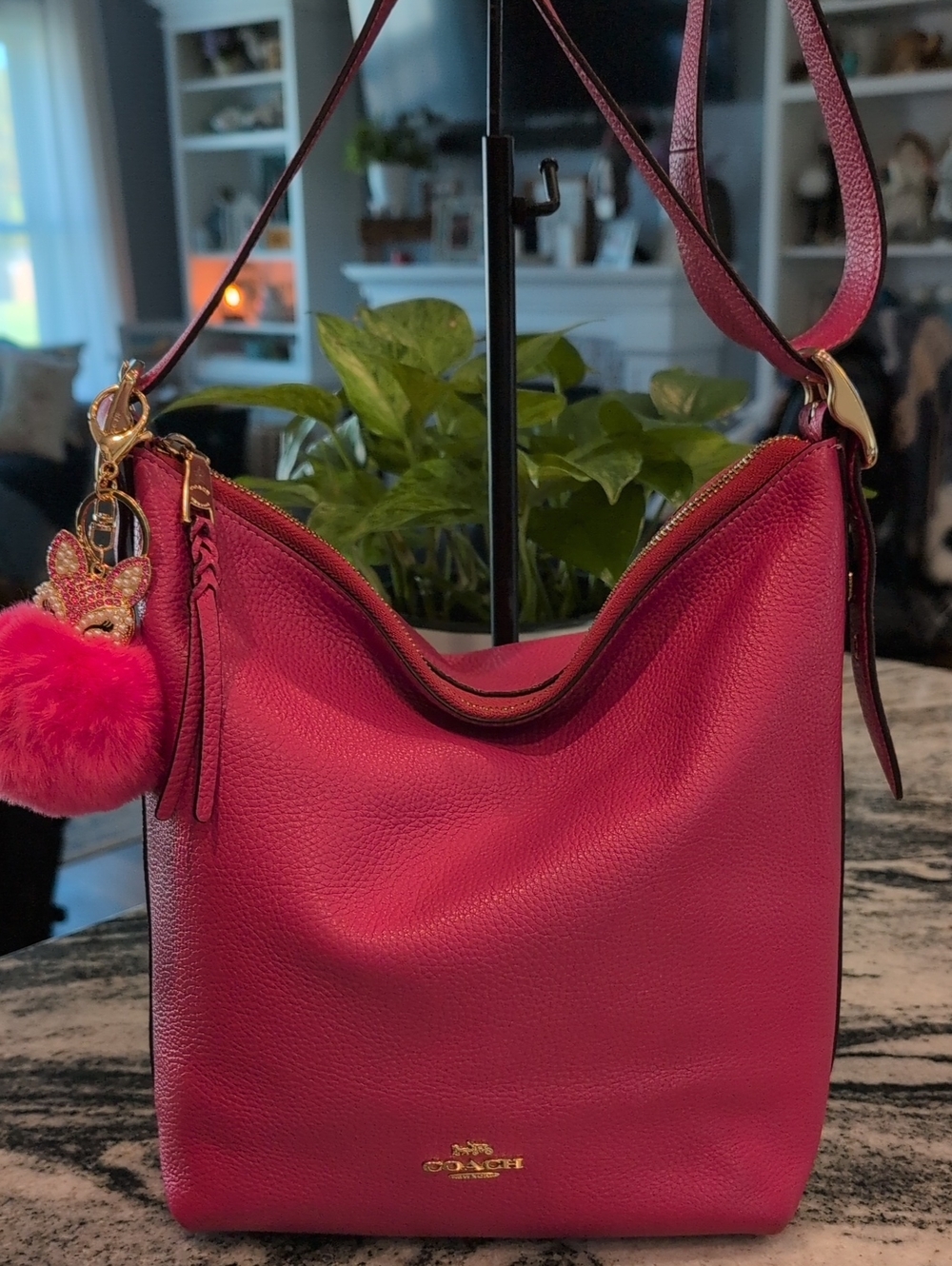 Coach Val Pebbled Leather Duffel Hobo Shoulder Crossbody Bag